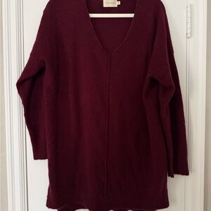 Dreamers Rich Burgundy V-Neck Sweater